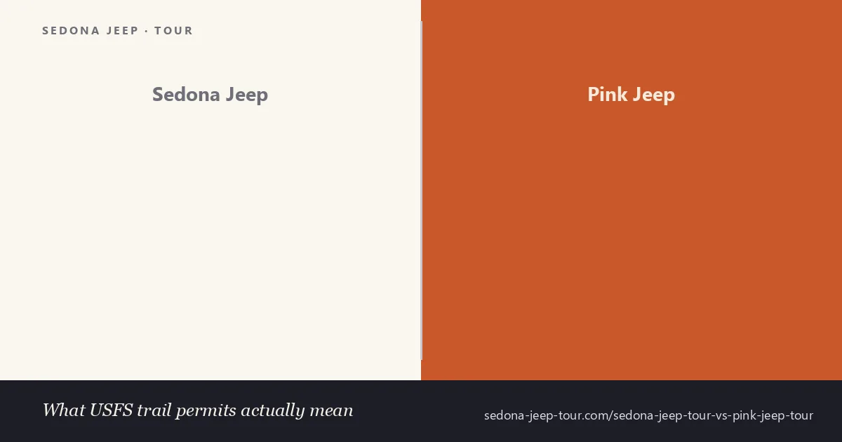 Sedona jeep tour vs Pink Jeep tour: side-by-side operator-comparison hook contrasting Pink Jeep’s 1960-founded scale and 150+ vehicle fleet against the smaller specialist operators